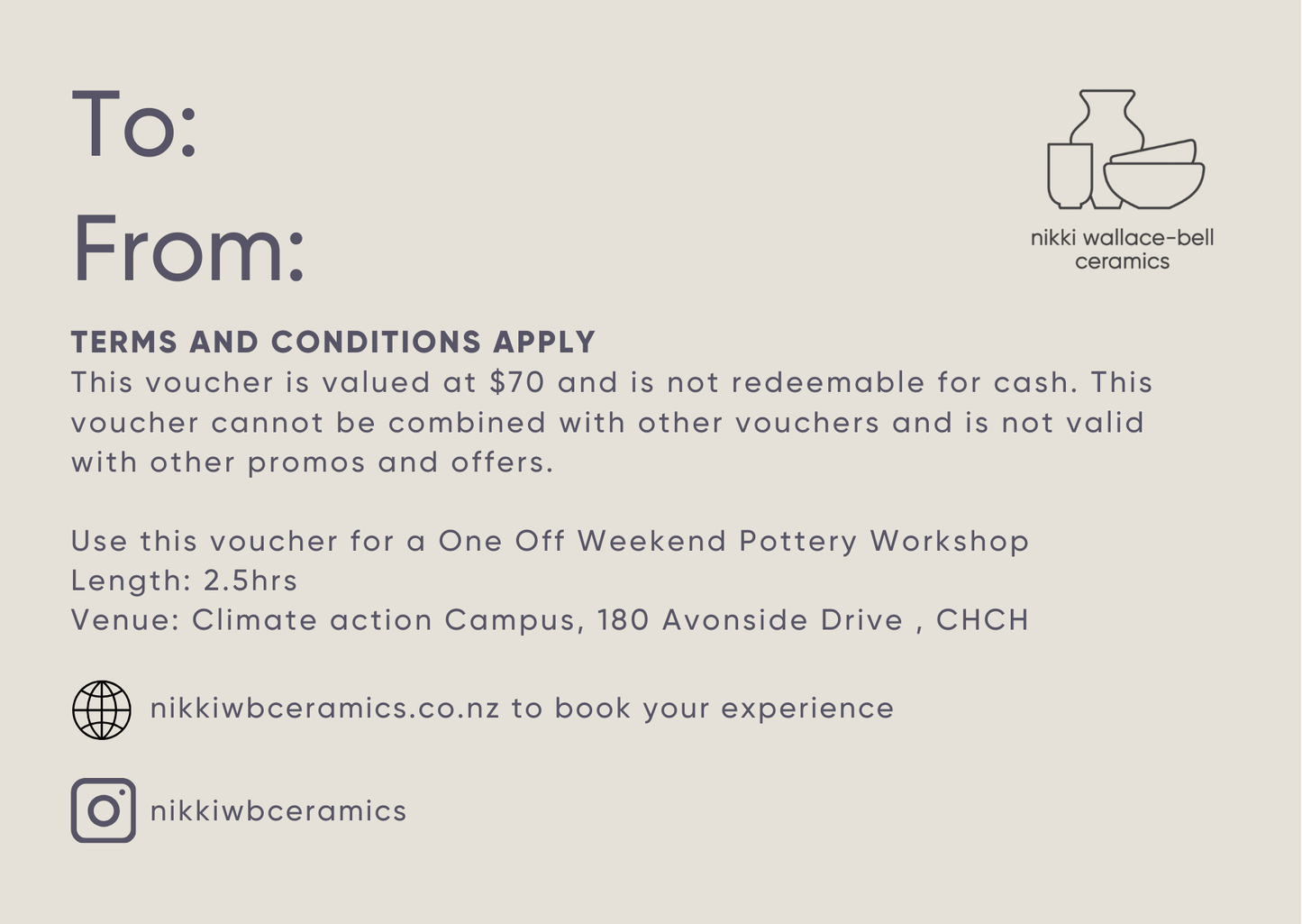 One off Weekend Workshop Voucher