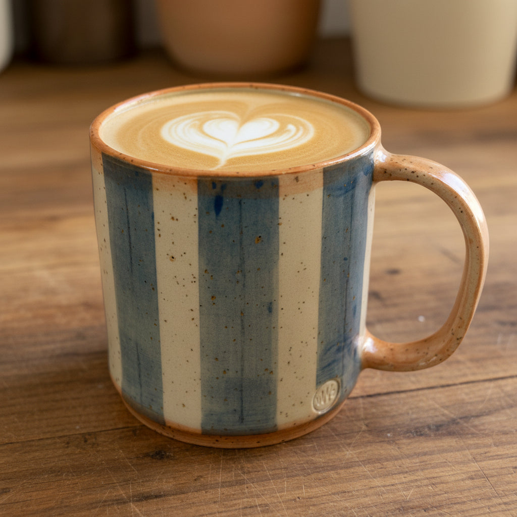 Striped Stoneware Mug
