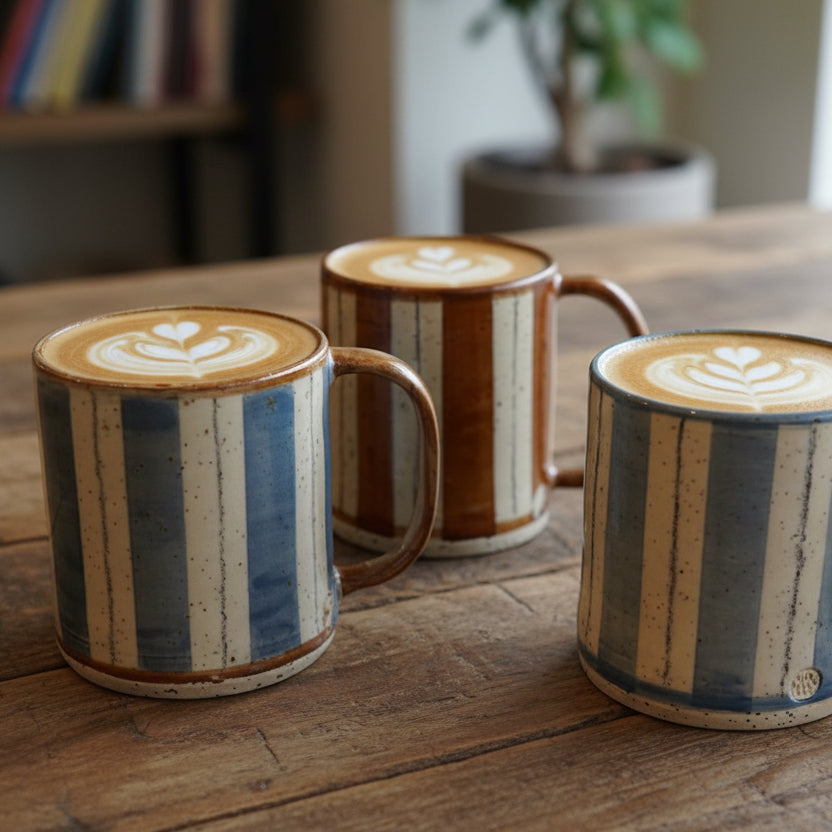 Striped Stoneware Mug (to above base)